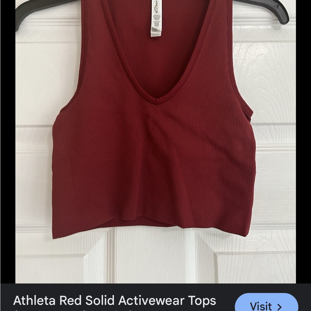 Athleta Red Fitted Crop Tank Top